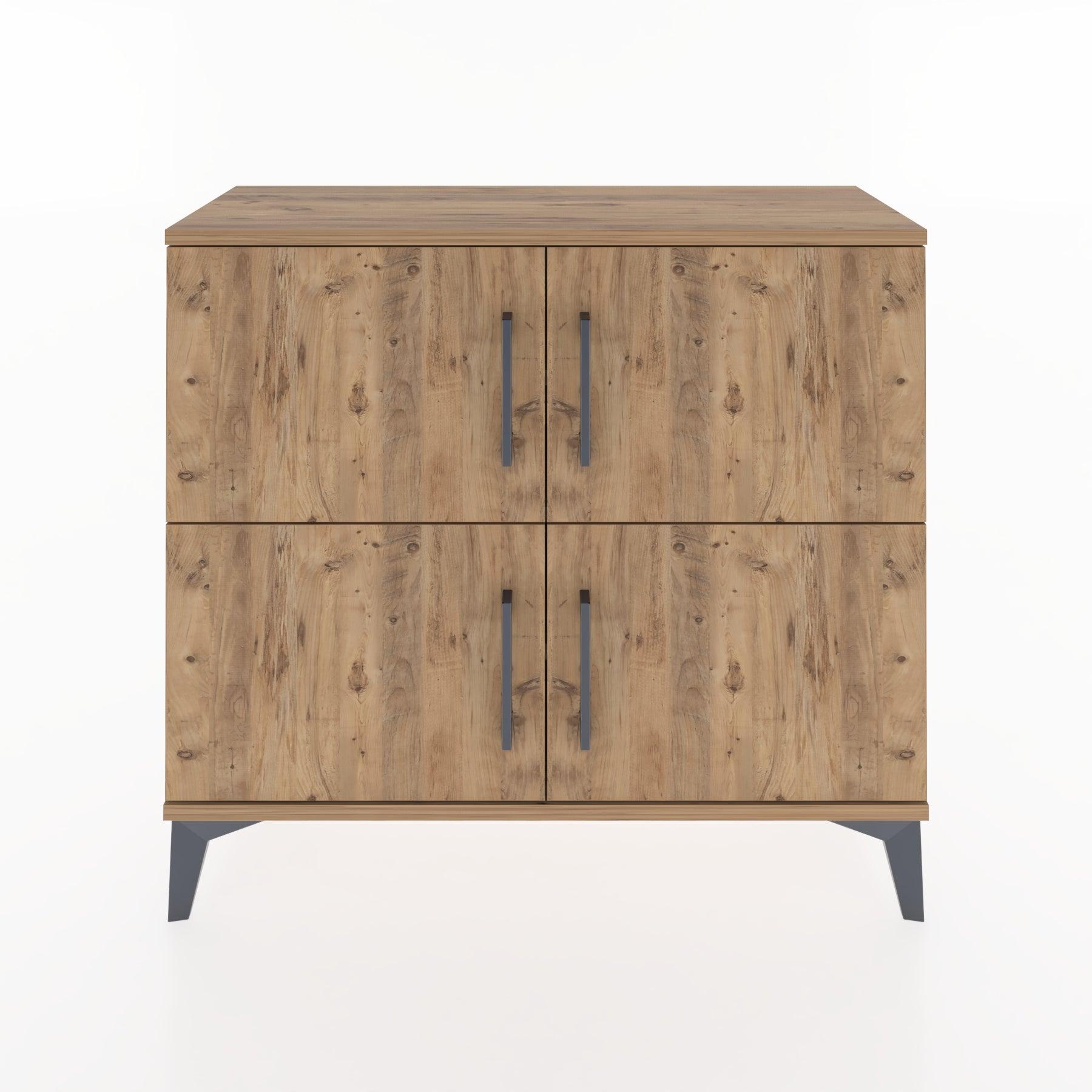 Woodntry Modüler Şifonyer Dört Kapaklı 88x30x68 cm Çam - Woodntry