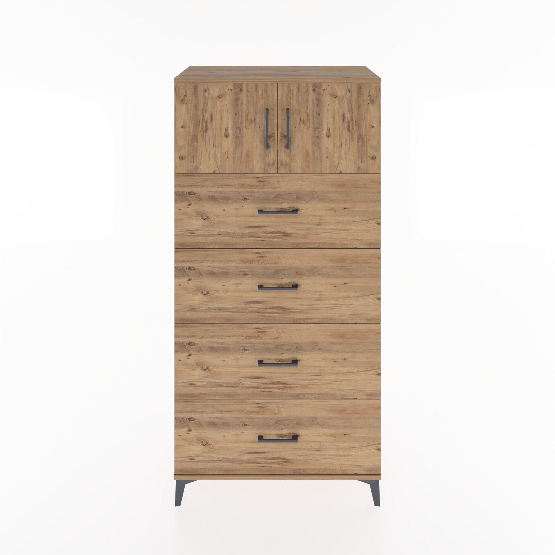 Woodntry Modular Cabinet Pine 88x44x170 cm with Doors and Drawers KC25-3