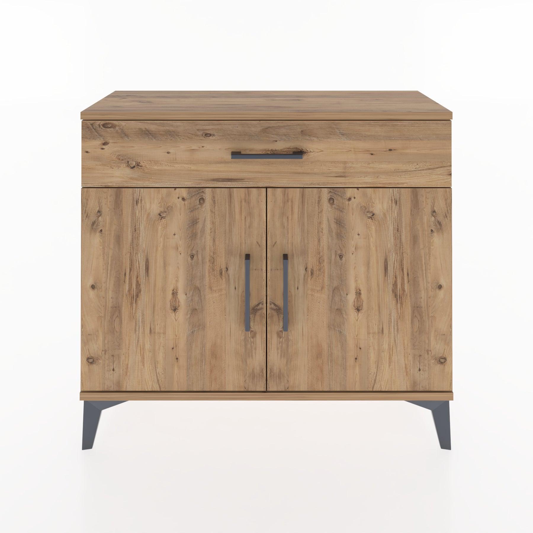Woodntry Modüler Şifonyer Çekmece ve Kapaklı V1 88x30x68 cm Çam - Woodntry