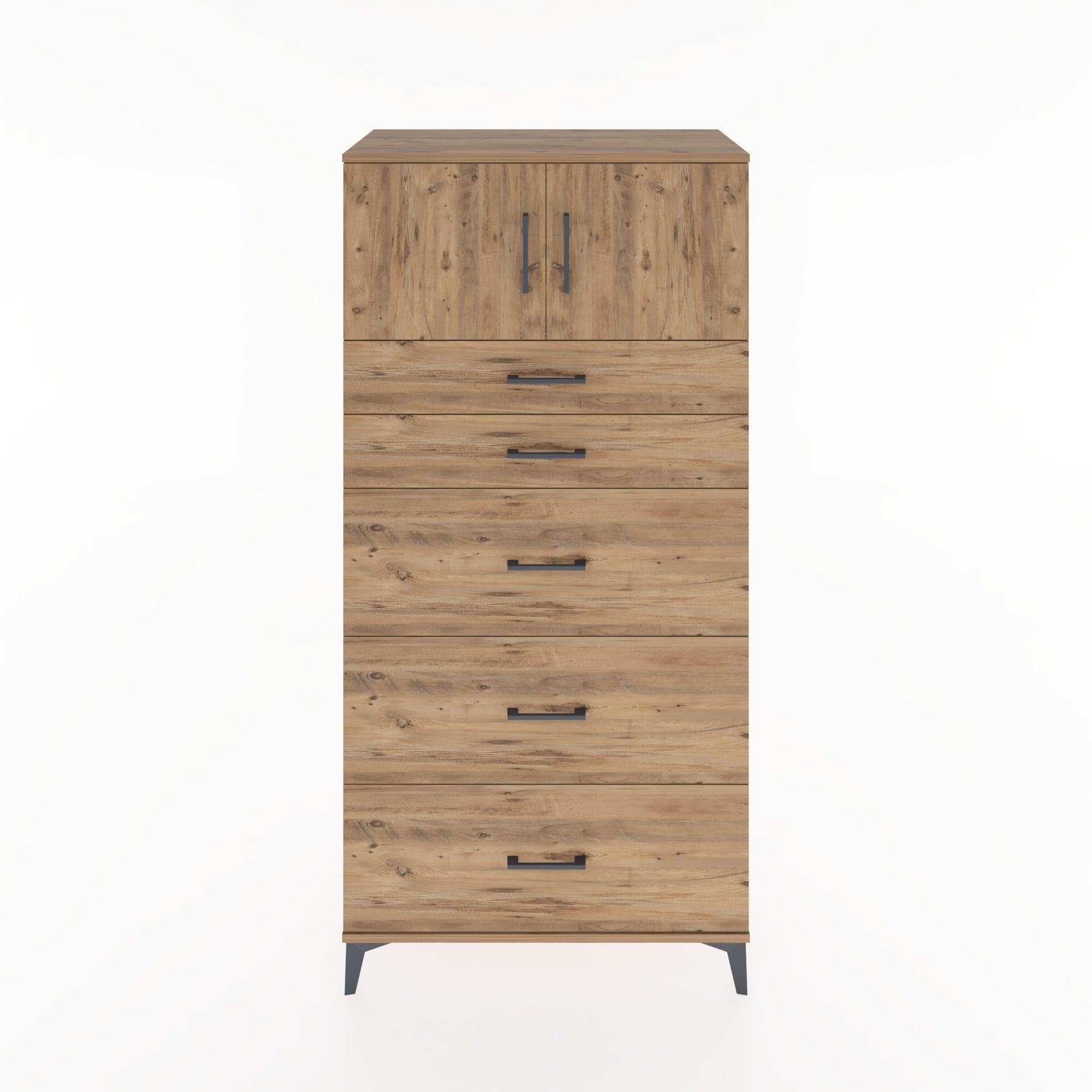 Woodntry Modular Cabinet Pine 88x44x170 cm with Doors and Drawers KC22-3