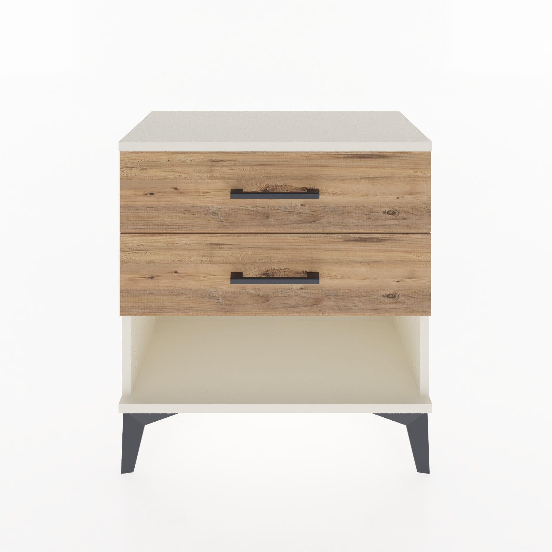 Woodntry Modular Nightstand Moonstone 60x30x52 cm with Drawer and Shelf CR2-1