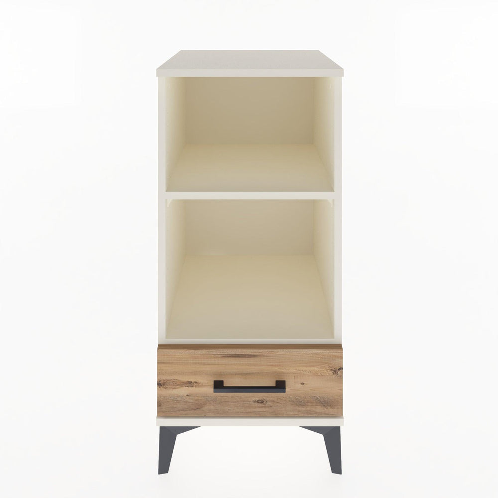 Woodntry Modular Nightstand Moonstone 44x44x84 cm with Drawer and Shelf CR24-1