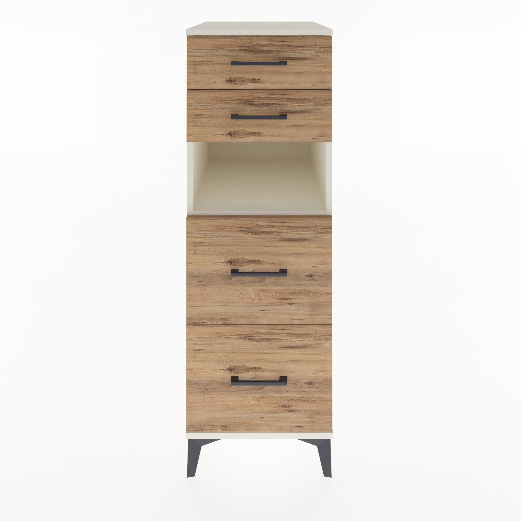 Woodntry Modular Cabinet Moonstone 44x30x122 cm with Drawers and Shelves CR102-1