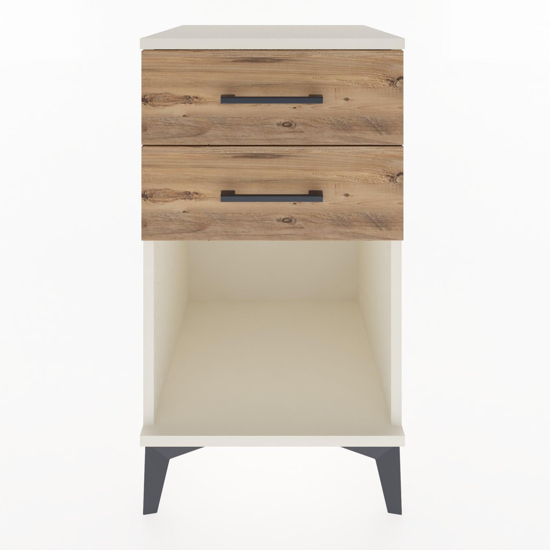 Woodntry Modular Nightstand Moonstone 44x44x68 cm with Drawer and Shelf CR2-1
