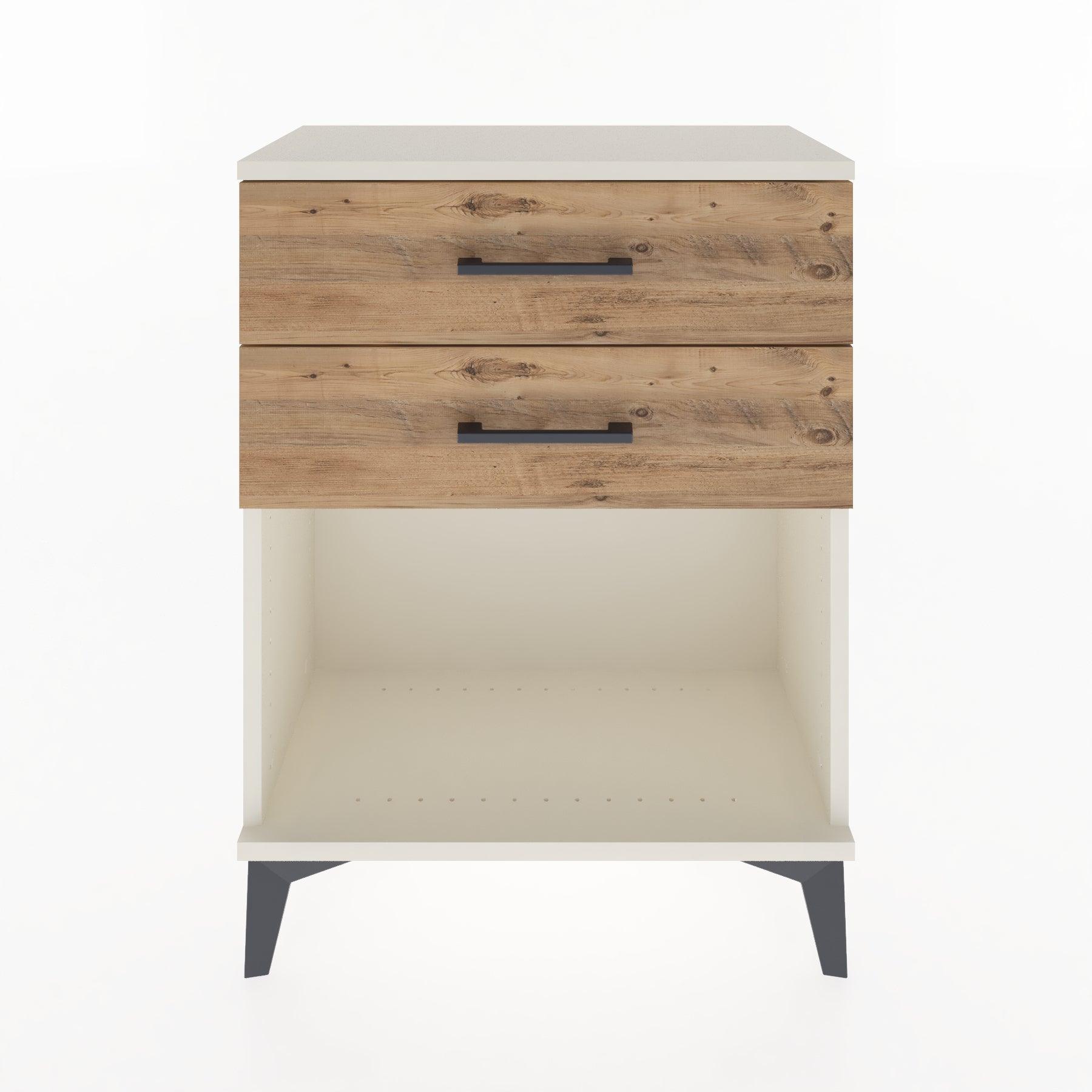 Woodntry Modular Nightstand Moonstone 60x30x68 cm with Drawer and Shelf CR2-1