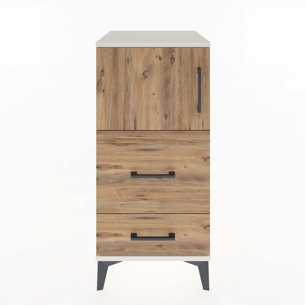 Woodntry Modular Nightstand Moonstone 44x44x84 cm with Cover and Drawer KC46-1