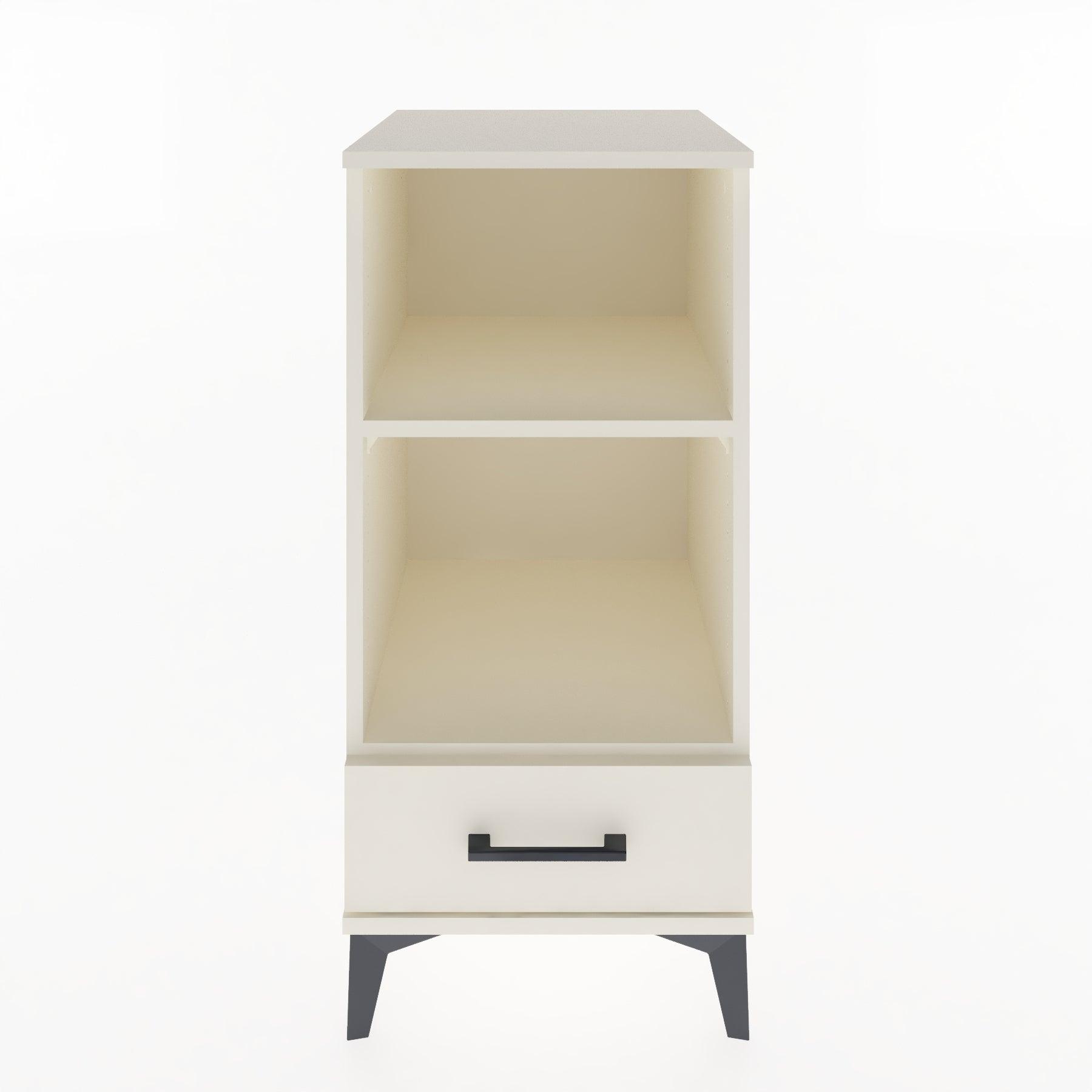Woodntry Modular Nightstand Moonstone 44x44x84 cm with Drawer and Shelf CR24-1