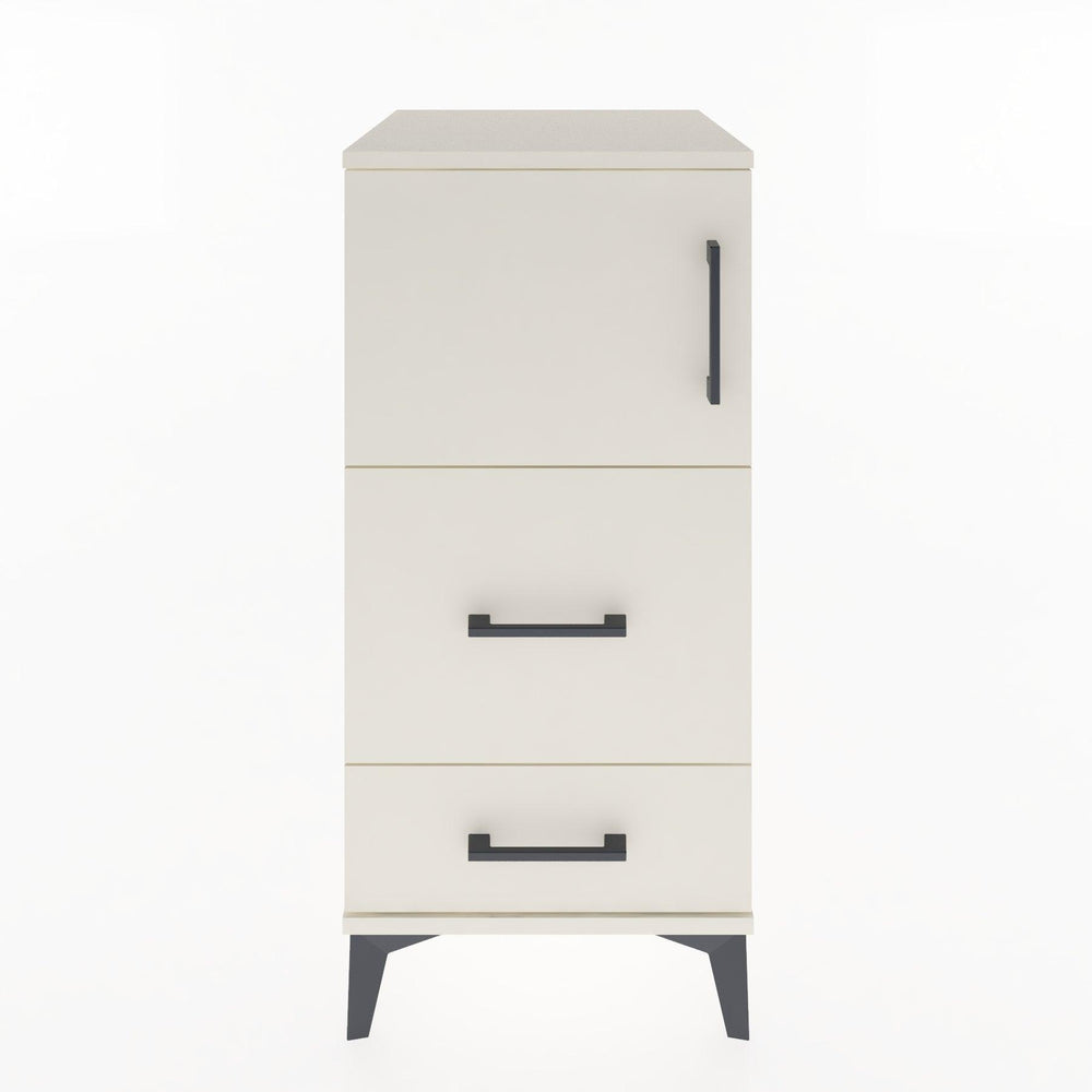 Woodntry Modular Nightstand Moonstone 44x44x84 cm with Cover and Drawer KC46-1