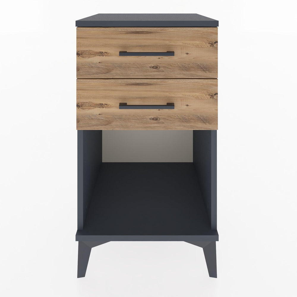 Woodntry Modular Nightstand Anthracite 44x44x68 cm with Drawers and Shelves CR2-2