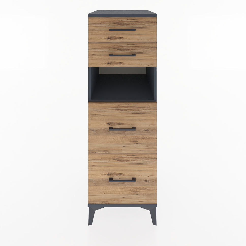 Woodntry Modular Cabinet Anthracite 44x59x122 cm with Drawers and Shelves CR102-2