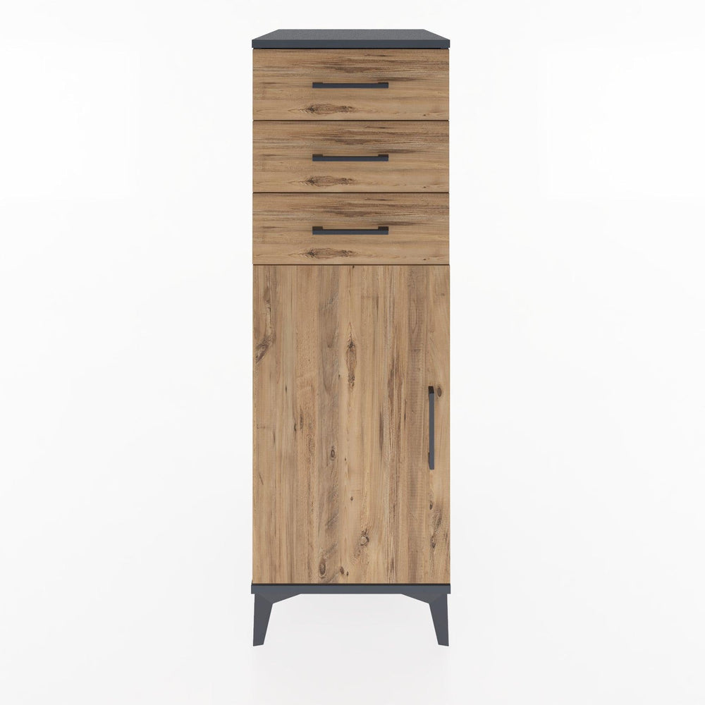 Woodntry Modular Cabinet Anthracite 44x30x122 cm with Doors and Drawers KC52-2