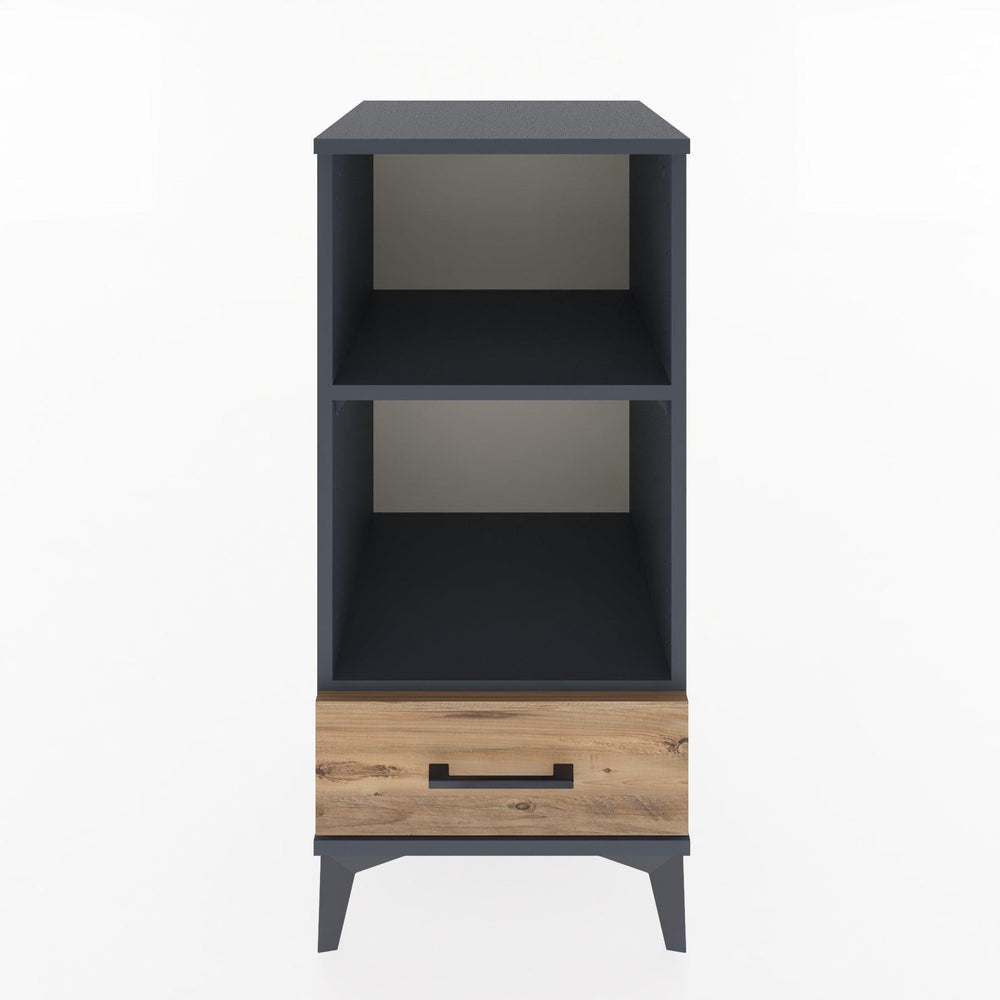 Woodntry Modular Nightstand Anthracite 44x44x84 cm with Drawers and Shelves CR24-2