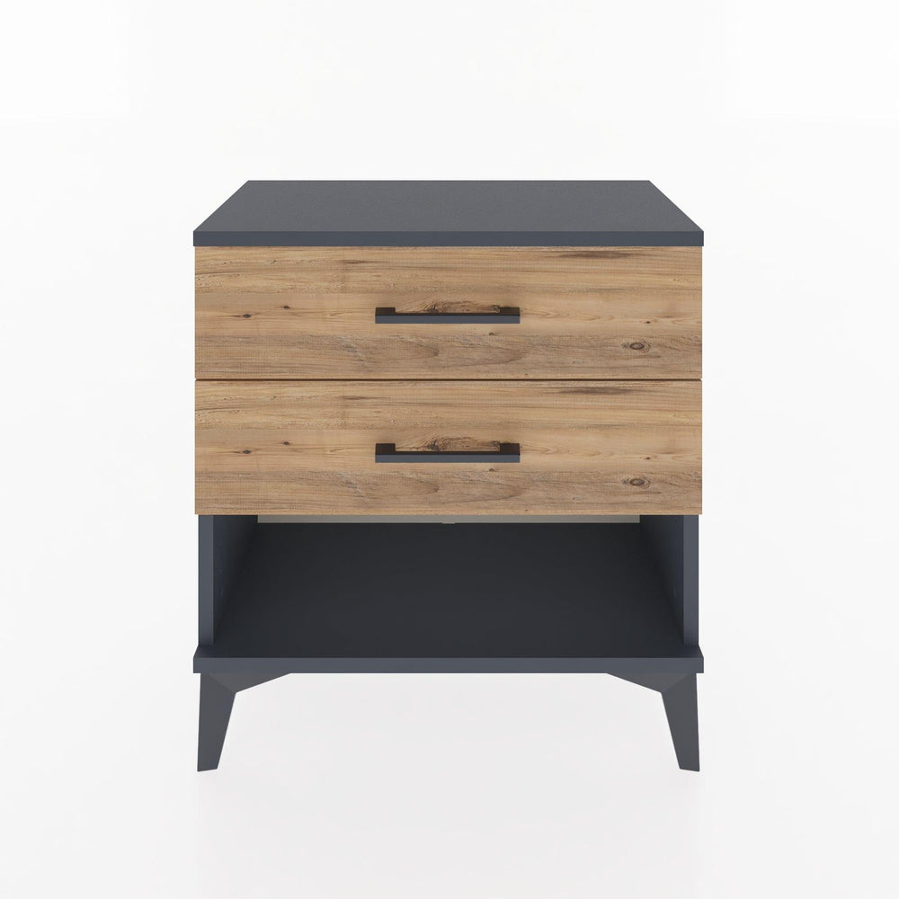 Woodntry Modular Nightstand Anthracite 60x30x52 cm with Drawers and Shelves CR2-2