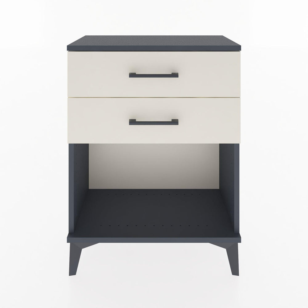 Woodntry Modüler Komodin Antrasit 60x30x68 cm Çekmeceli ve Raflı CR2-2