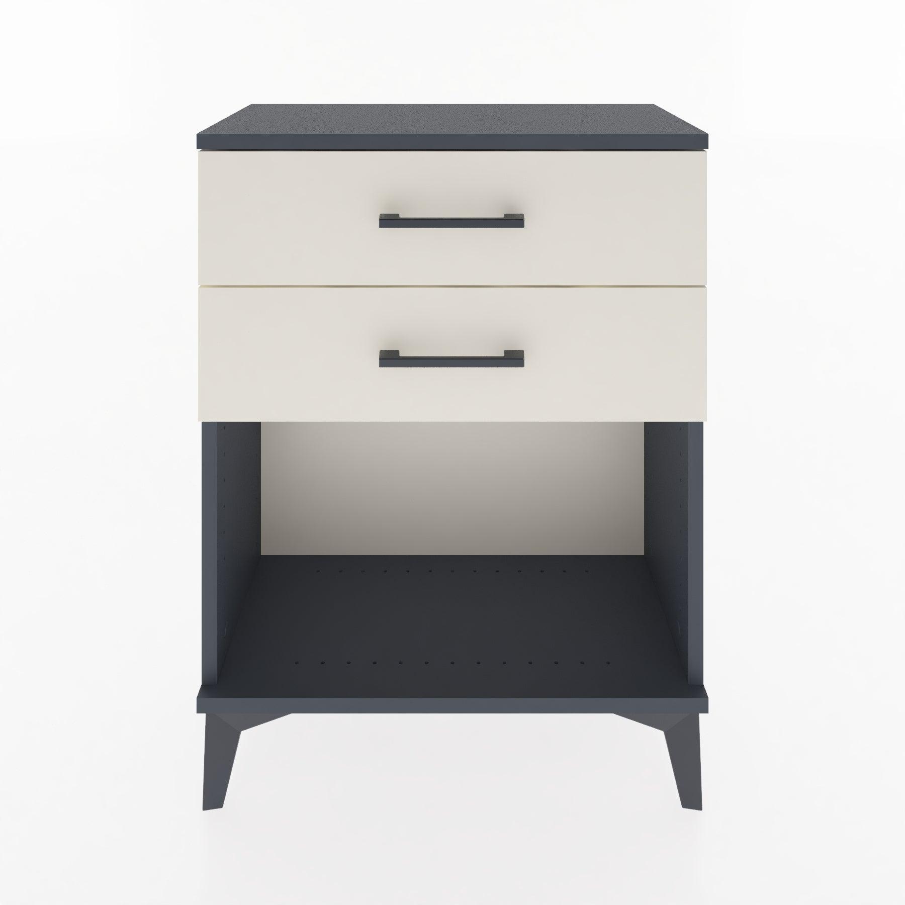 Woodntry Modular Nightstand Anthracite 60x30x68 cm with Drawers and Shelves CR2-2