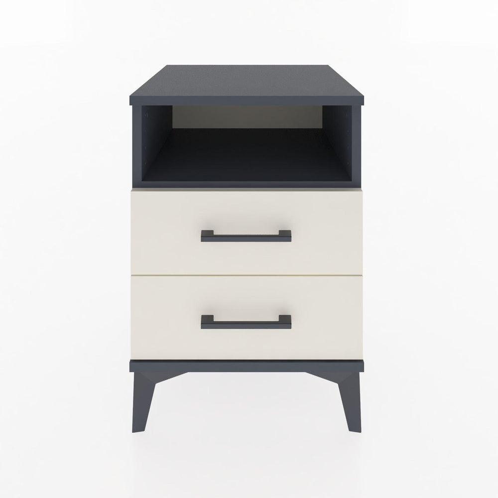Woodntry Modular Nightstand Anthracite 44x44x52 cm with Drawers and Shelves CR2-2