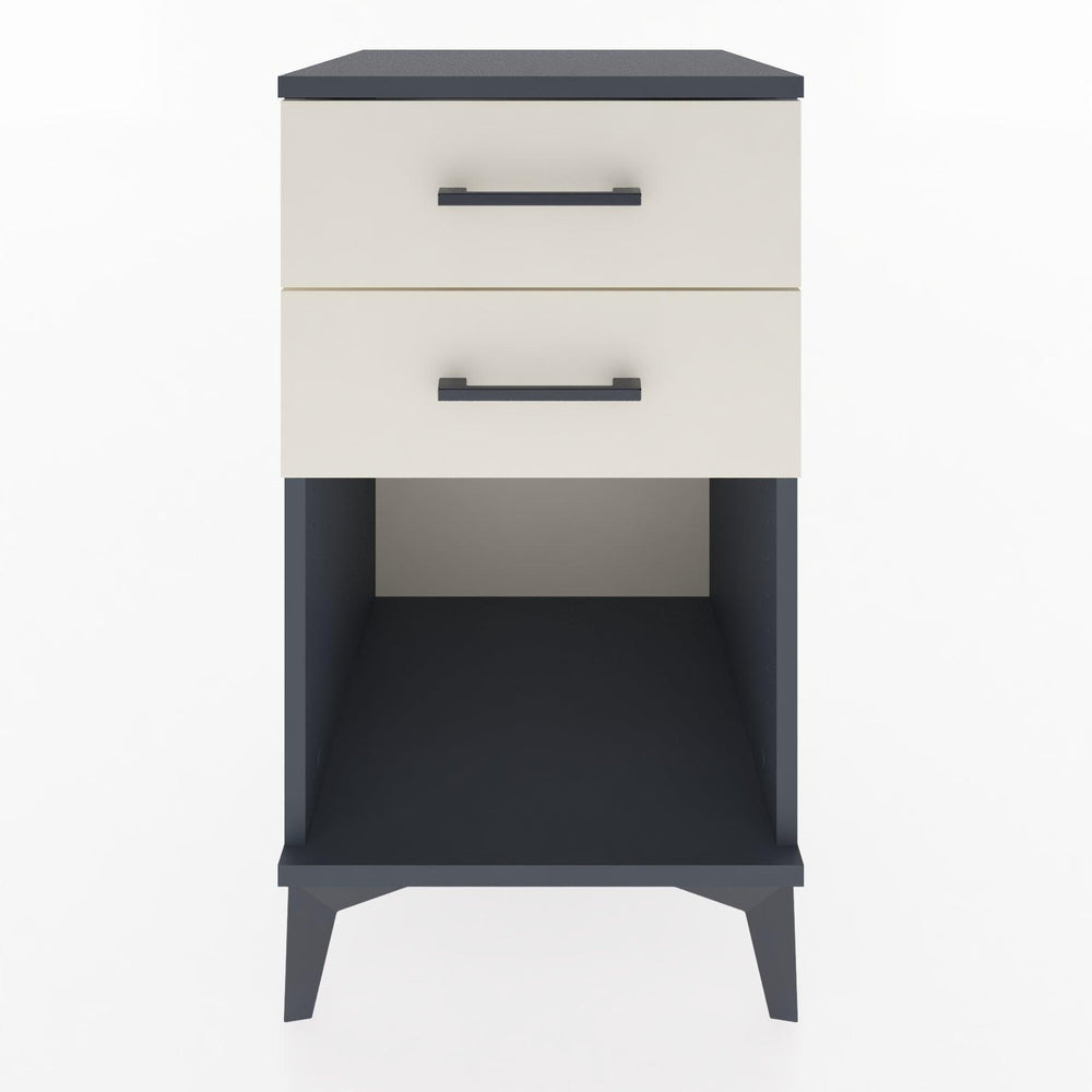 Woodntry Modular Nightstand Anthracite 44x44x68 cm with Drawers and Shelves CR2-2