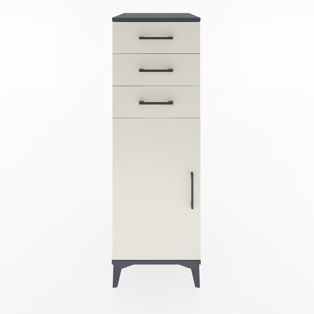 Woodntry Modüler Dolap Antrasit 44x59x122 cm Kapaklı ve Çekmeceli KC52-2