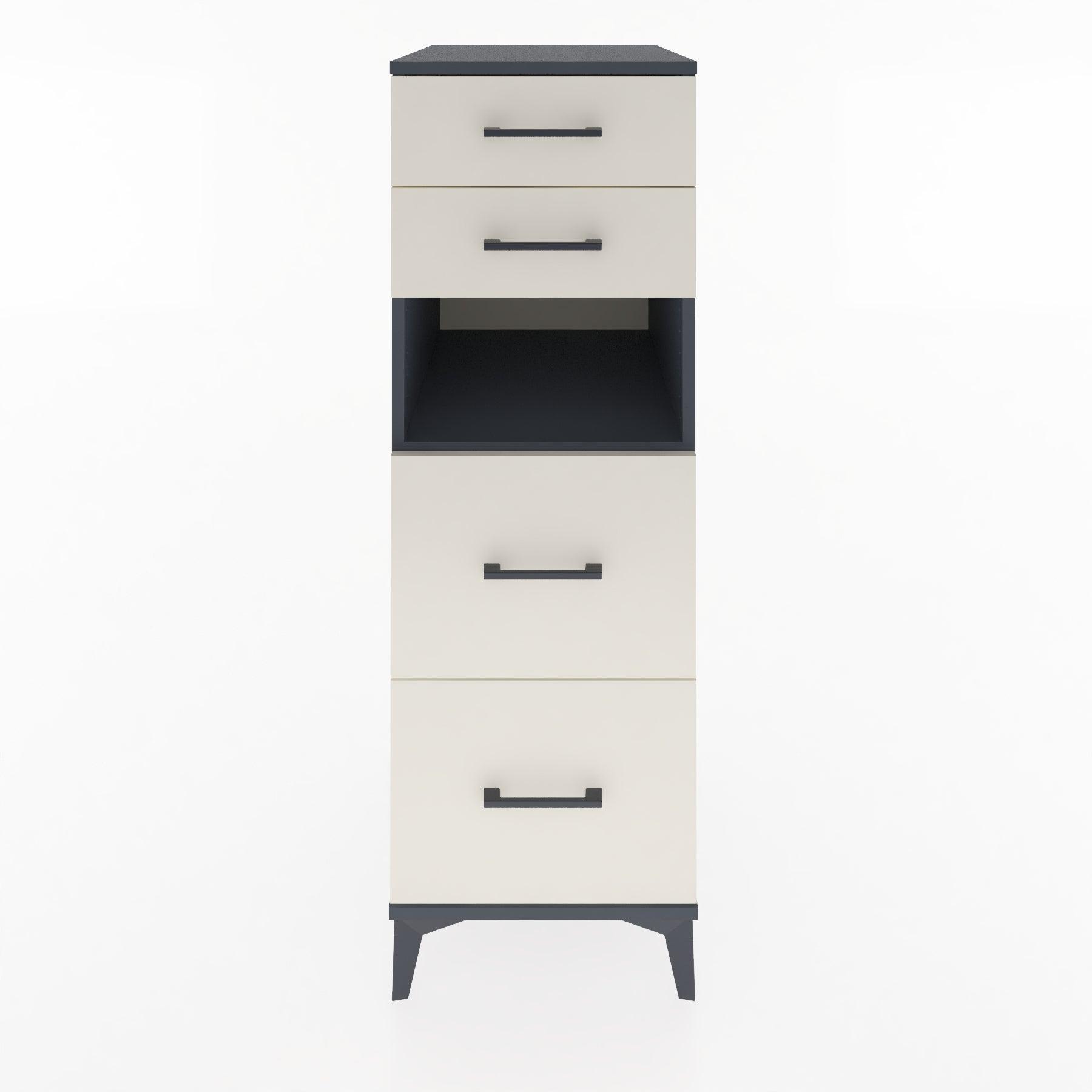Woodntry Modular Cabinet Anthracite 44x30x122 cm with Drawers and Shelves CR102-2