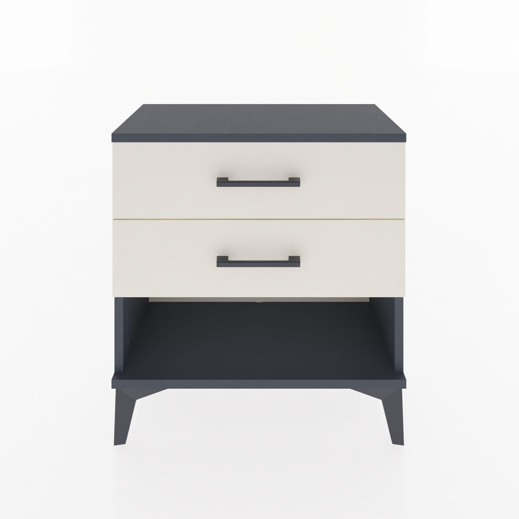 Woodntry Modular Nightstand Anthracite 60x30x52 cm with Drawers and Shelves CR2-2
