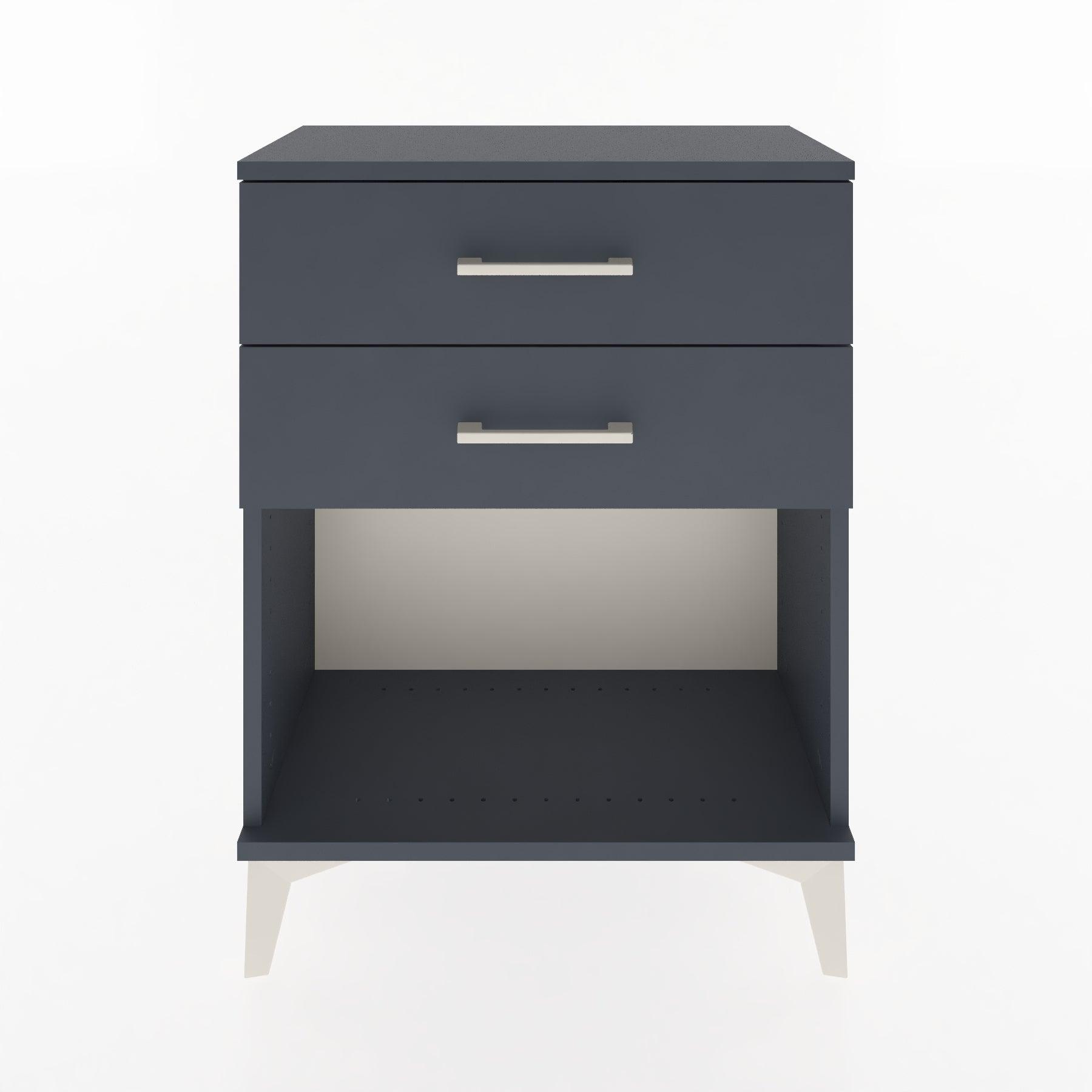 Woodntry Modular Nightstand Anthracite 60x30x68 cm with Drawers and Shelves CR2-2