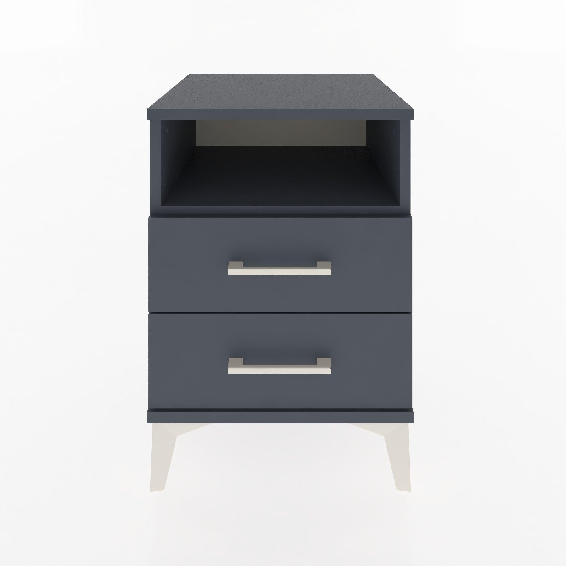 Woodntry Modular Nightstand Anthracite 44x44x52 cm with Drawers and Shelves CR2-2