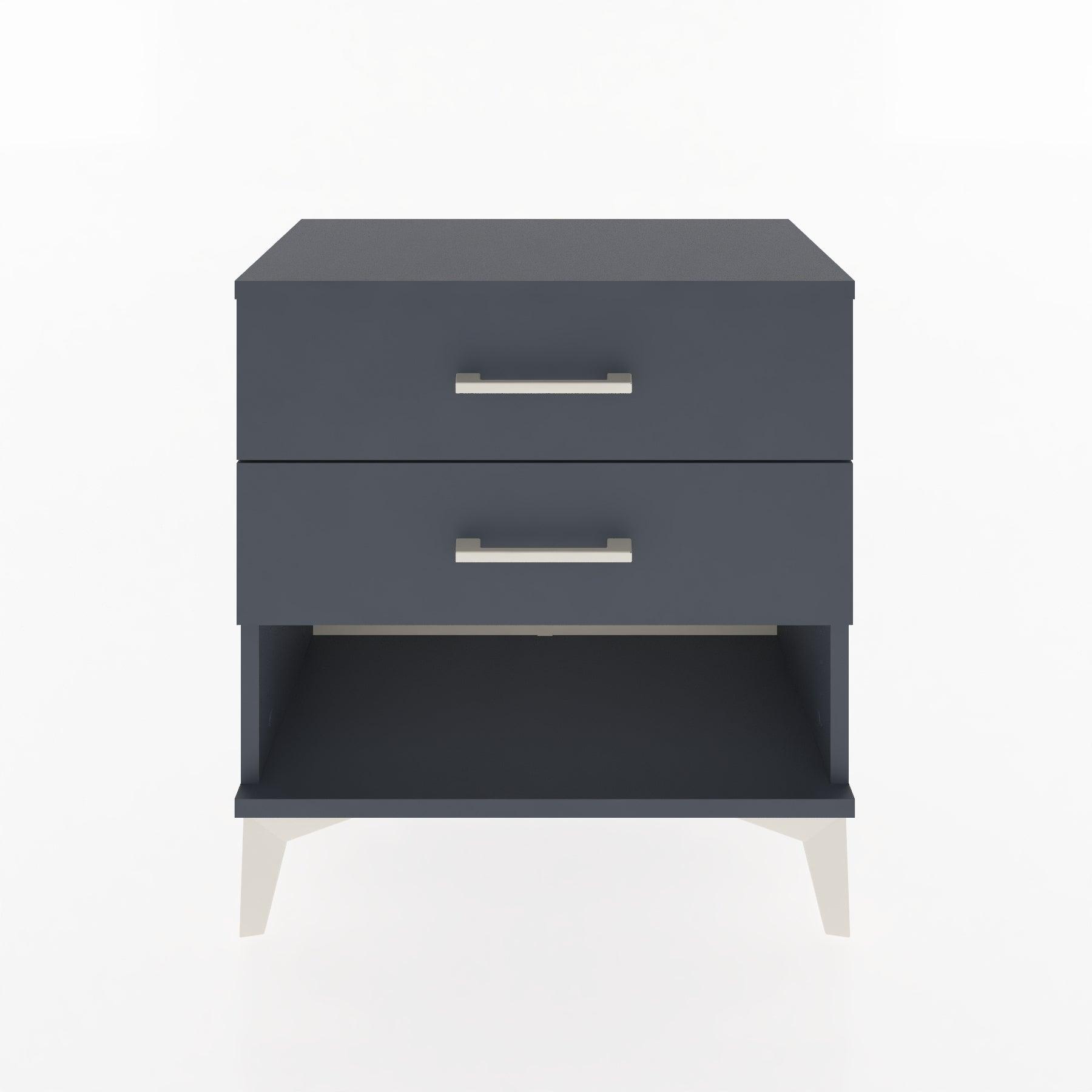 Woodntry Modular Nightstand Anthracite 60x30x52 cm with Drawers and Shelves CR2-2