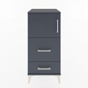 Woodntry Modular Nightstand Anthracite 44x44x84 cm with Cover and Drawer KC46-2