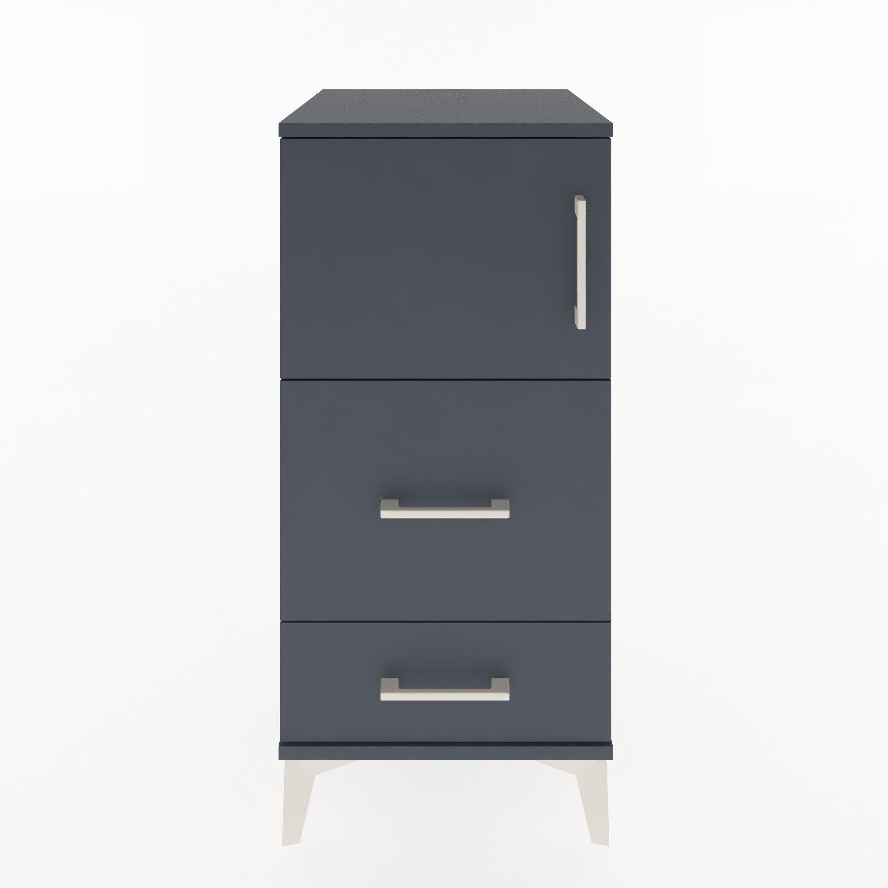 Woodntry Modular Nightstand Anthracite 44x44x84 cm with Cover and Drawer KC46-2
