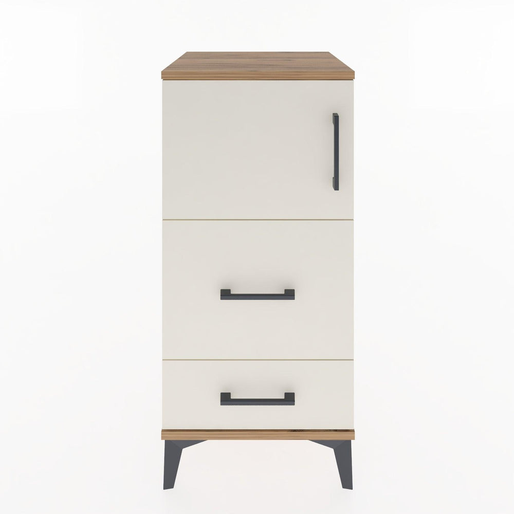 Woodntry Modular Nightstand Pine 44x44x84 cm with Cover and Drawer KC46-3