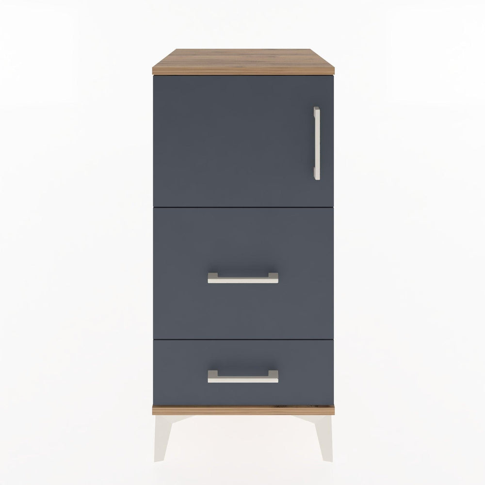 Woodntry Modular Nightstand Pine 44x44x84 cm with Cover and Drawer KC46-3