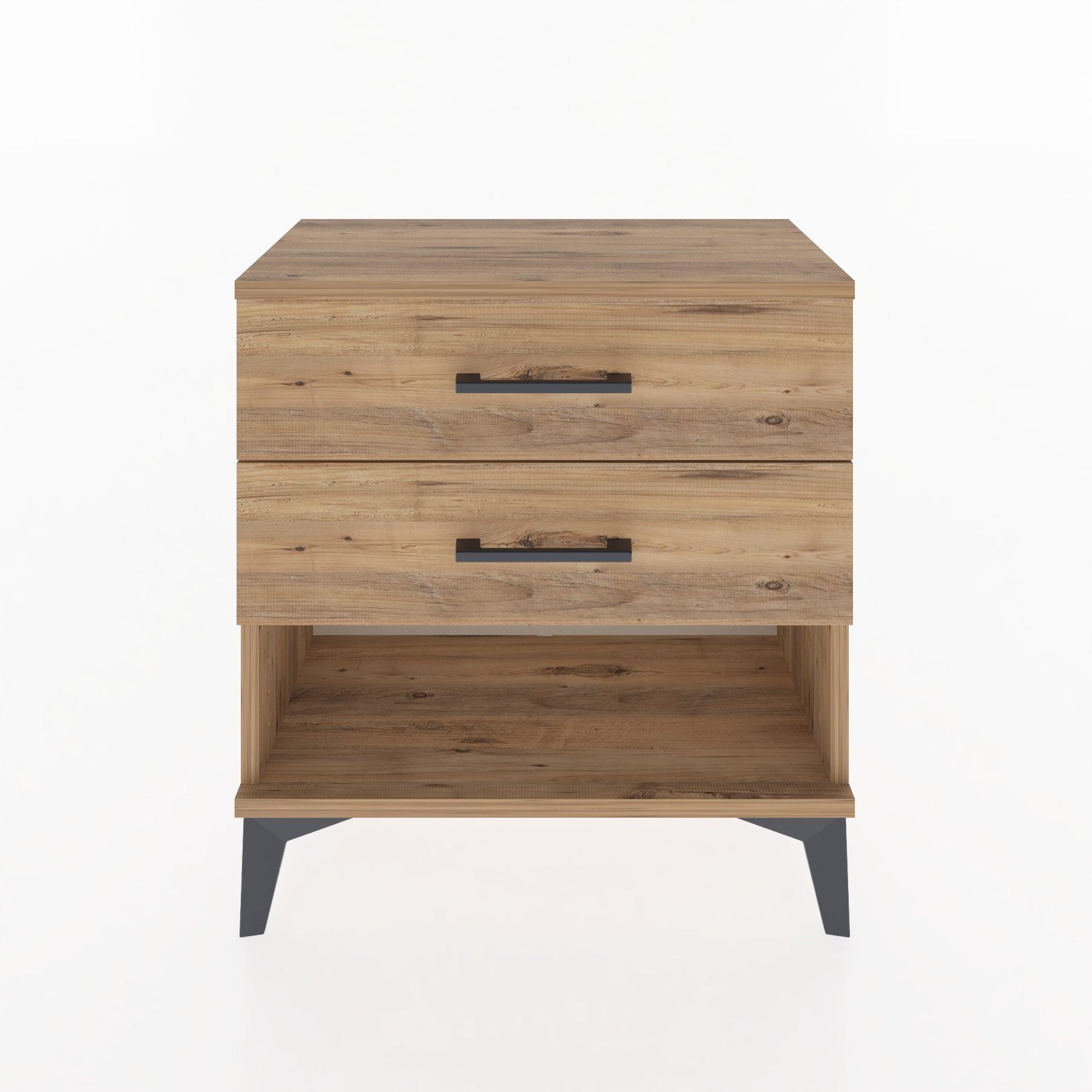 Woodntry Modular Nightstand Pine 60x30x52 cm with Drawers and Shelves CR2-3