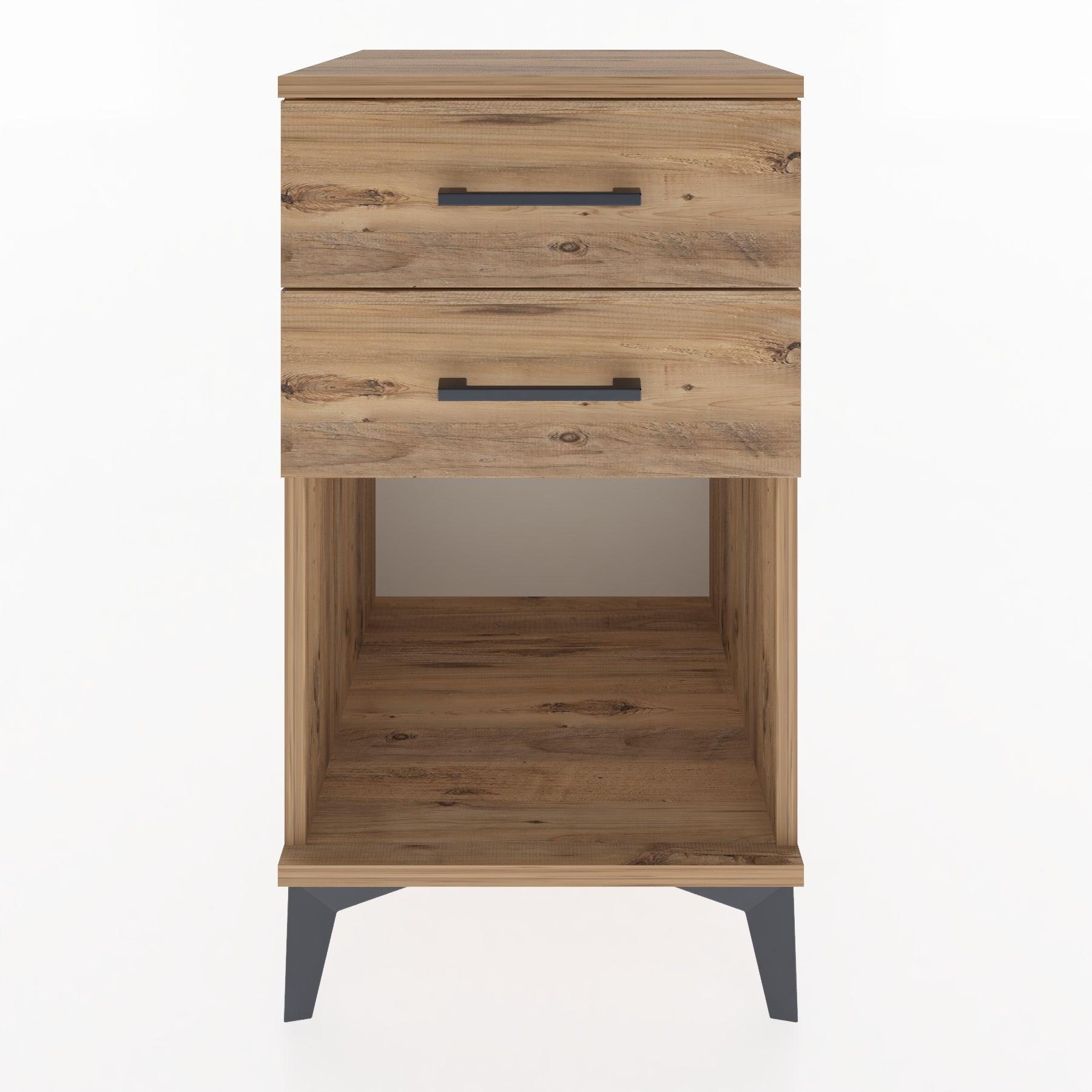 Woodntry Modular Nightstand Pine 44x44x68 cm with Drawers and Shelves CR2-3