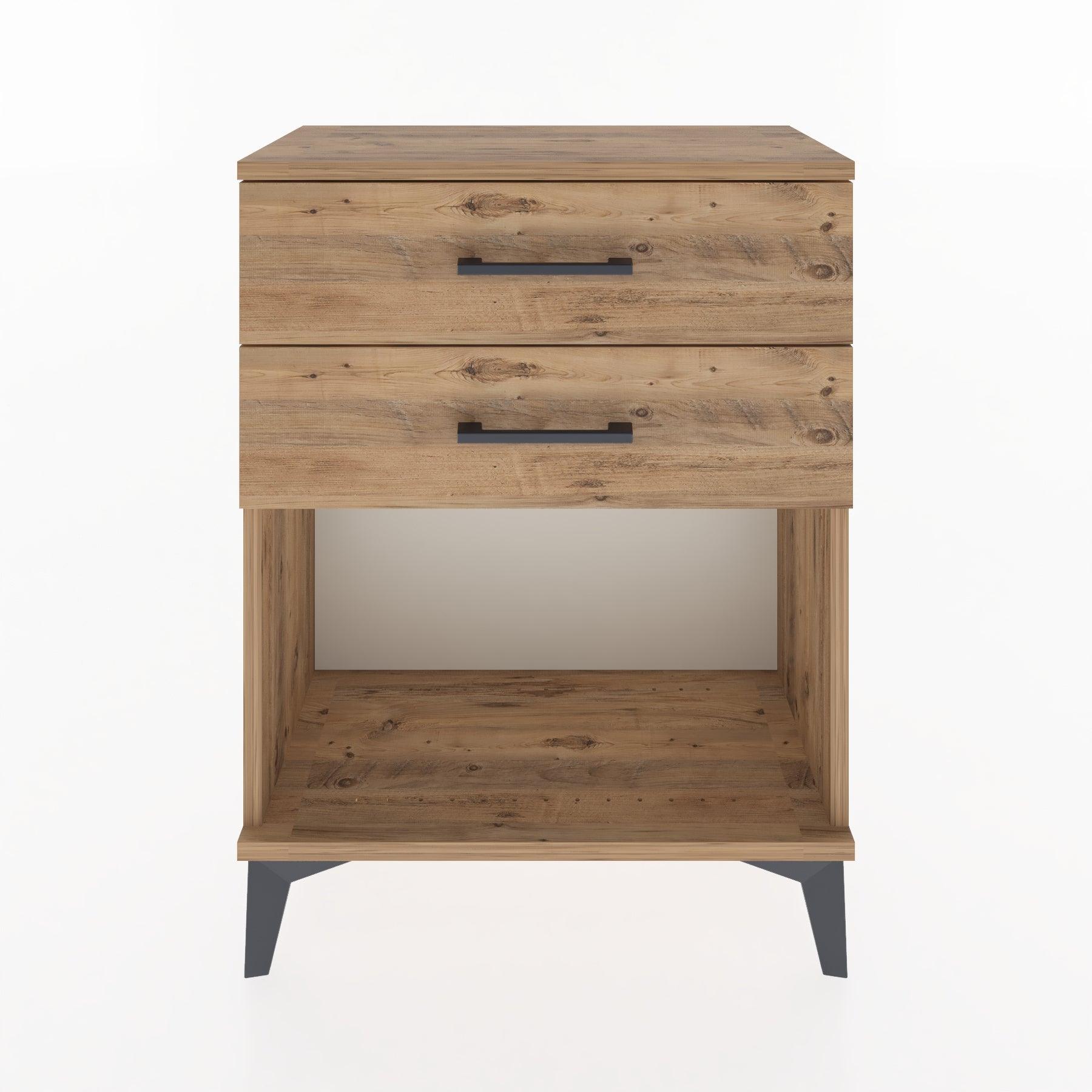 Woodntry Modular Nightstand Pine 60x30x68 cm with Drawers and Shelves CR2-3