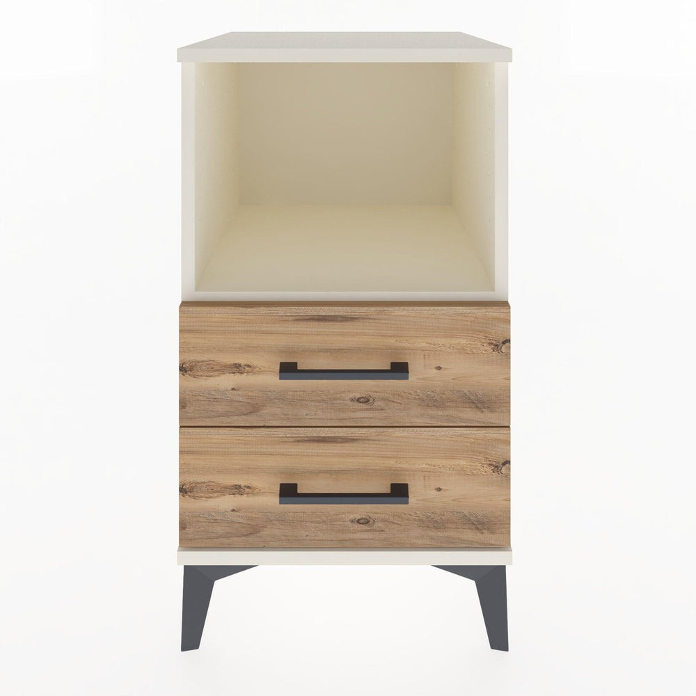 Woodntry Modular Nightstand Moonstone 44x44x68 cm with Drawer and Shelf CR3-1