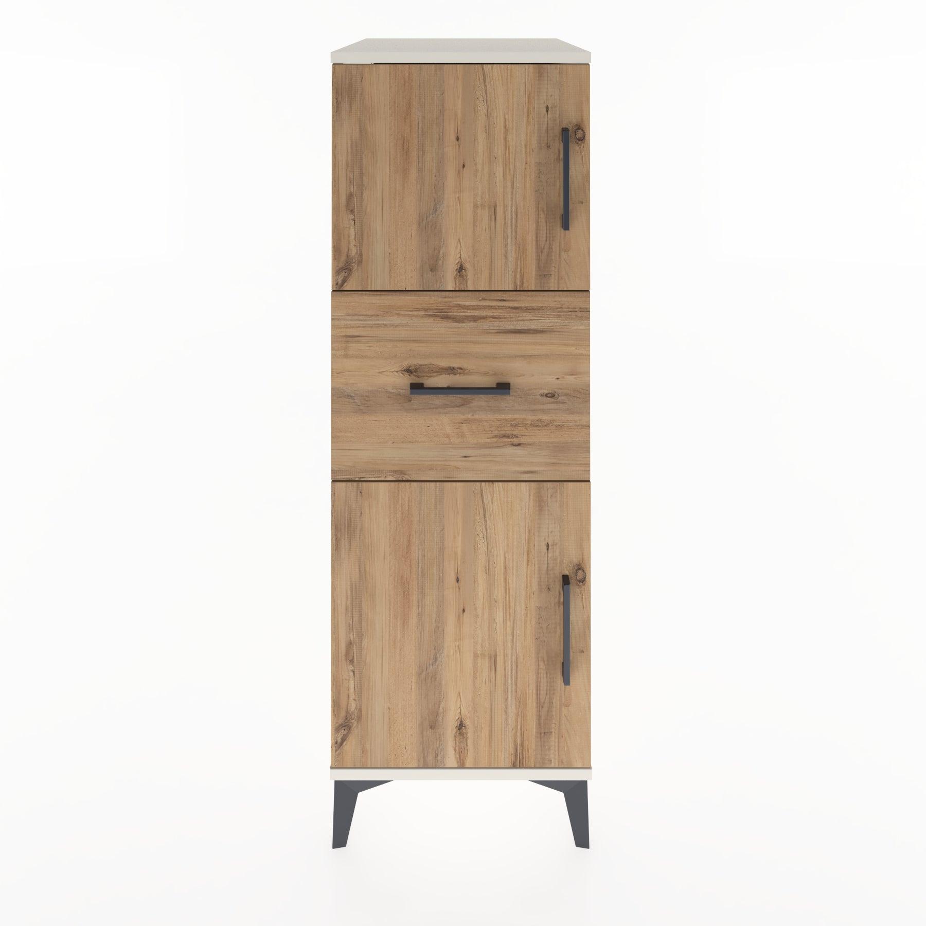 Woodntry Modüler Dolap Aytaşı 44x59x122 cm Kapaklı ve Çekmeceli KC3-1