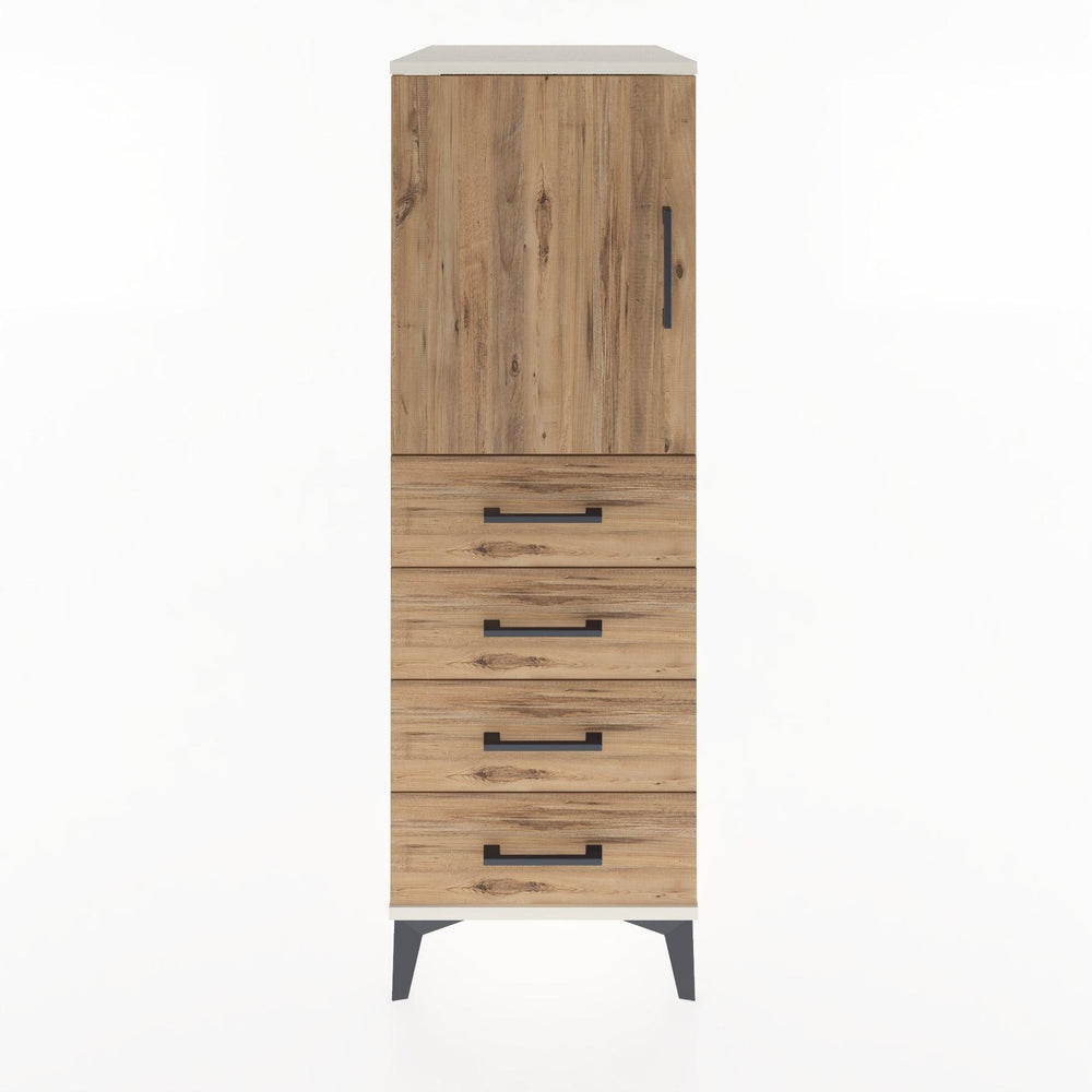 Woodntry Modüler Dolap Aytaşı 44x30x122 cm Kapaklı ve Çekmeceli KC53-1