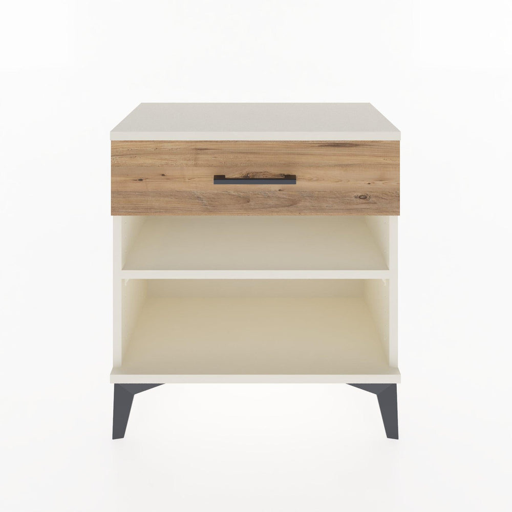 Woodntry Modular Nightstand Moonstone 60x30x52 cm with Drawer and Shelf CR3-1