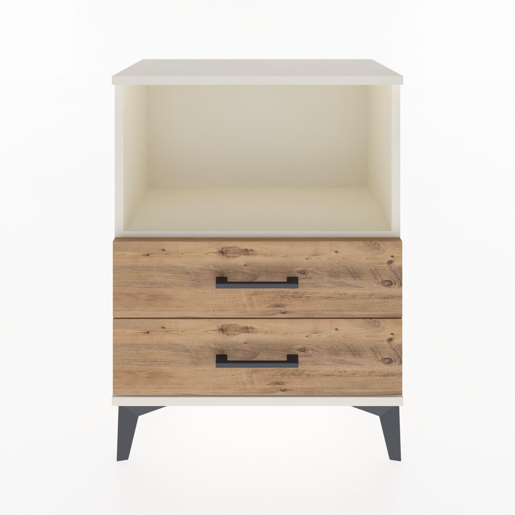 Woodntry Modular Nightstand Moonstone 60x30x68 cm with Drawer and Shelf CR3-1