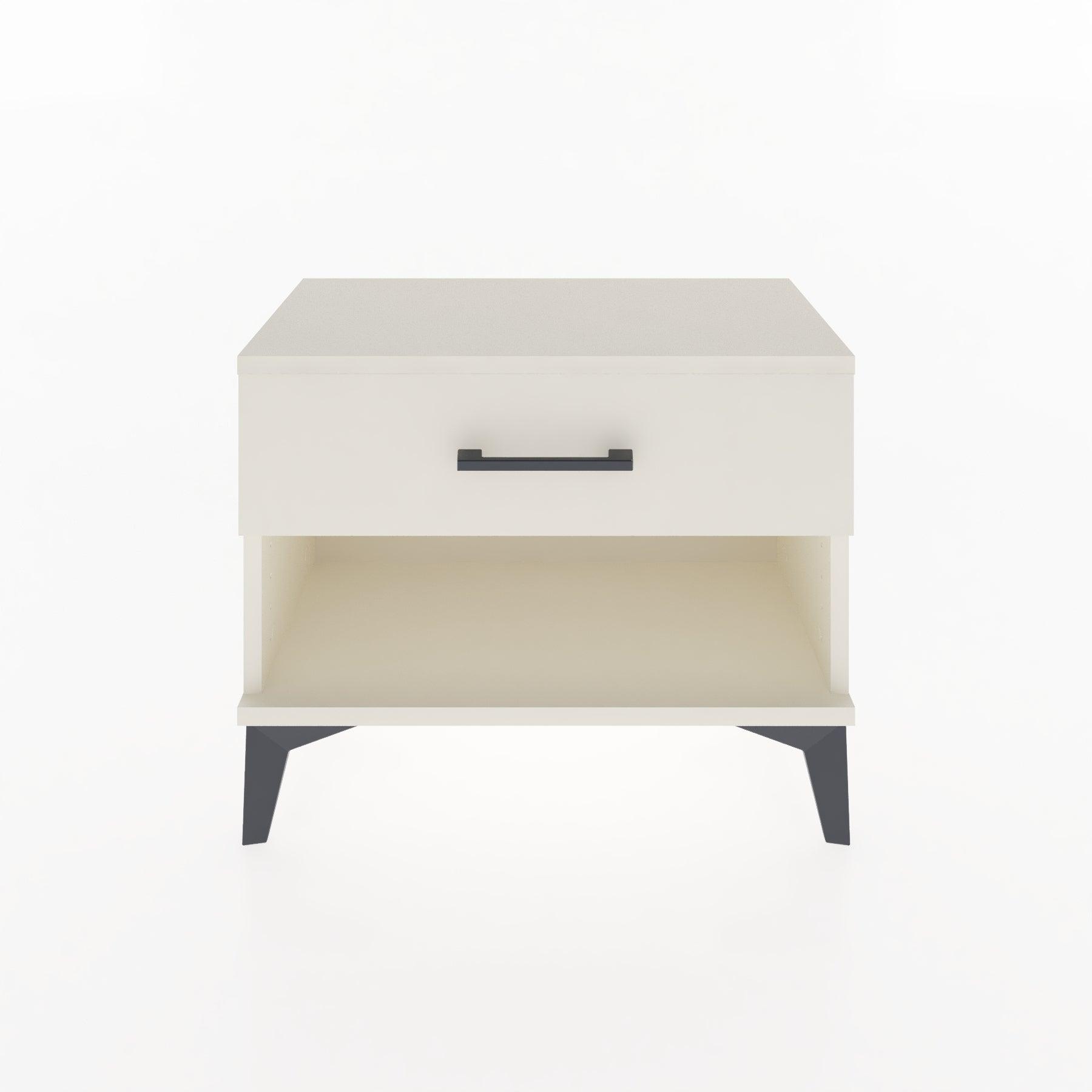 Woodntry Modular Nightstand Moonstone 60x30x36 cm with Drawer and Shelf CR3-1