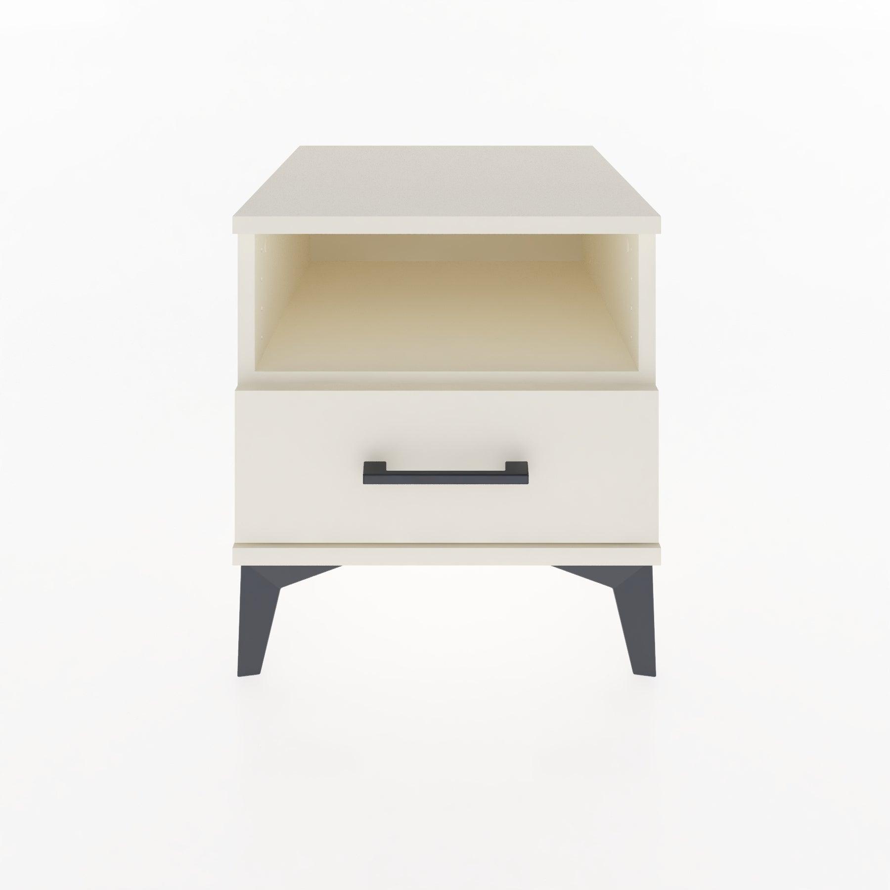 Woodntry Modular Nightstand Moonstone 44x44x36 cm with Drawer and Shelf CR3-1