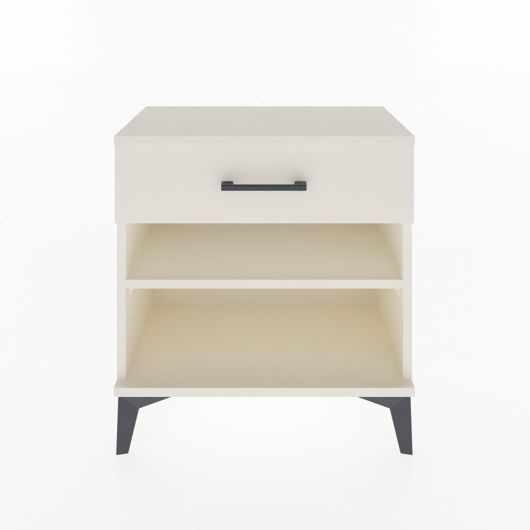 Woodntry Modular Nightstand Moonstone 60x30x52 cm with Drawer and Shelf CR3-1