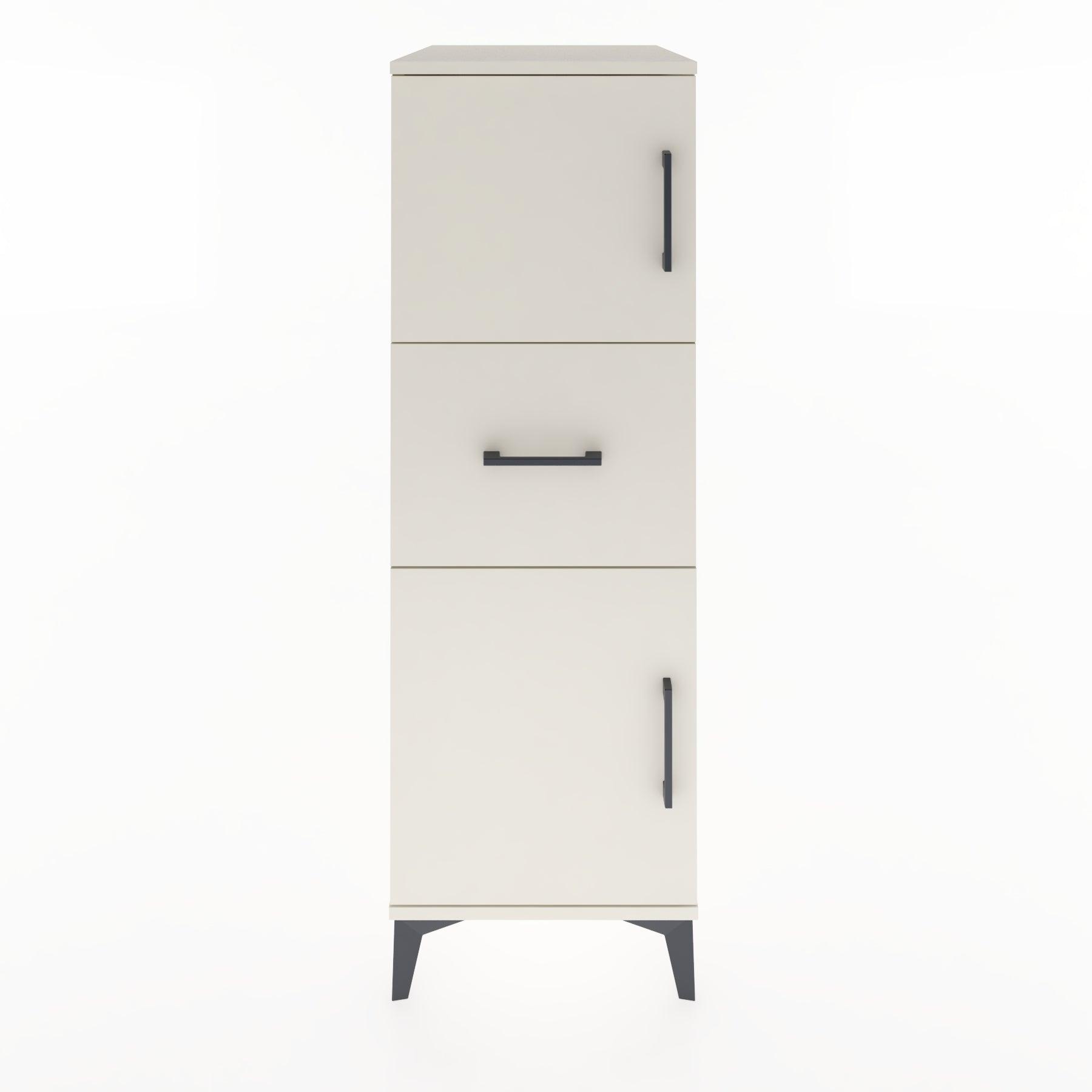 Woodntry Modular Cabinet Moonstone 44x30x122 cm with Doors and Drawers KC3-1