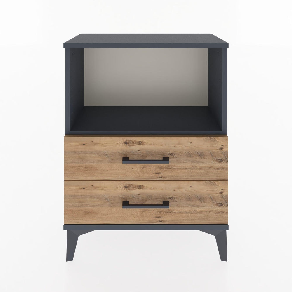 Woodntry Modüler Komodin Antrasit 60x30x68 cm Çekmeceli ve Raflı CR3-2