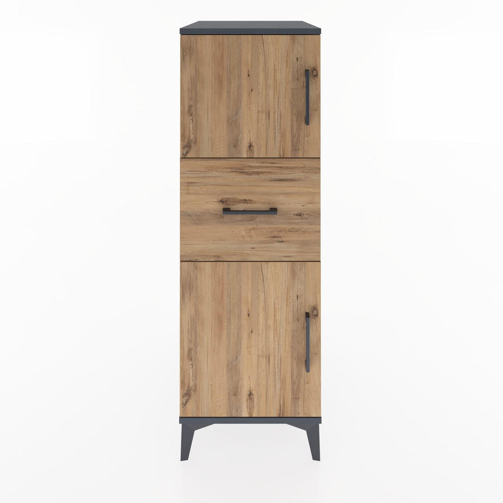 Woodntry Modular Cabinet Anthracite 44x59x122 cm with Doors and Drawers KC3-2