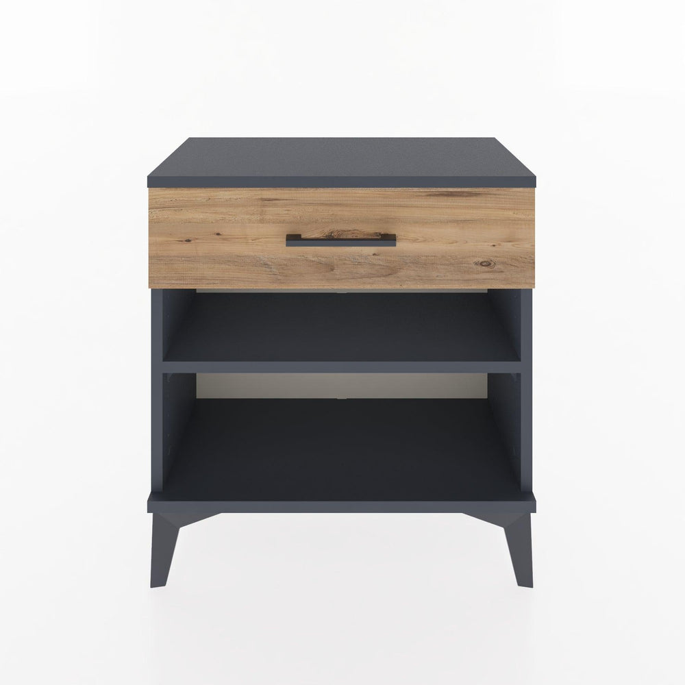 Woodntry Modular Nightstand Anthracite 60x30x52 cm with Drawers and Shelves CR3-2