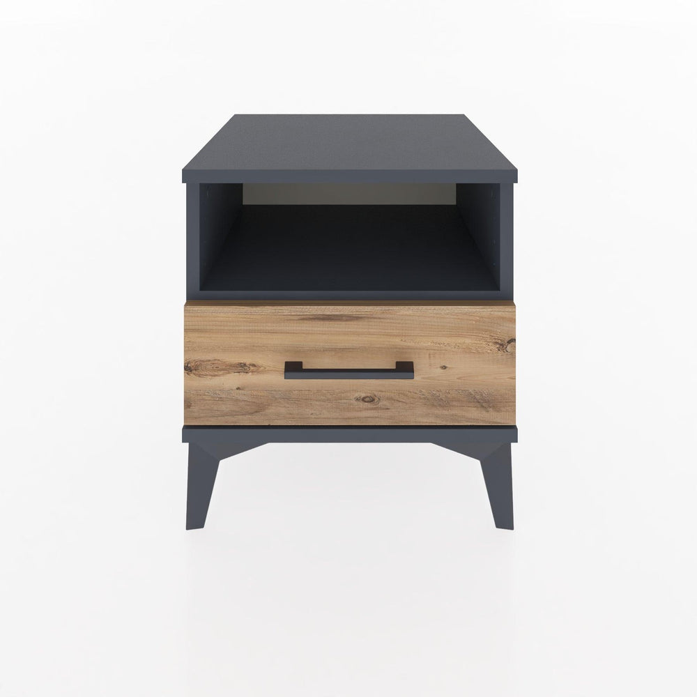 Woodntry Modüler Komodin Antrasit 44x44x36 cm Çekmeceli ve Raflı CR3-2