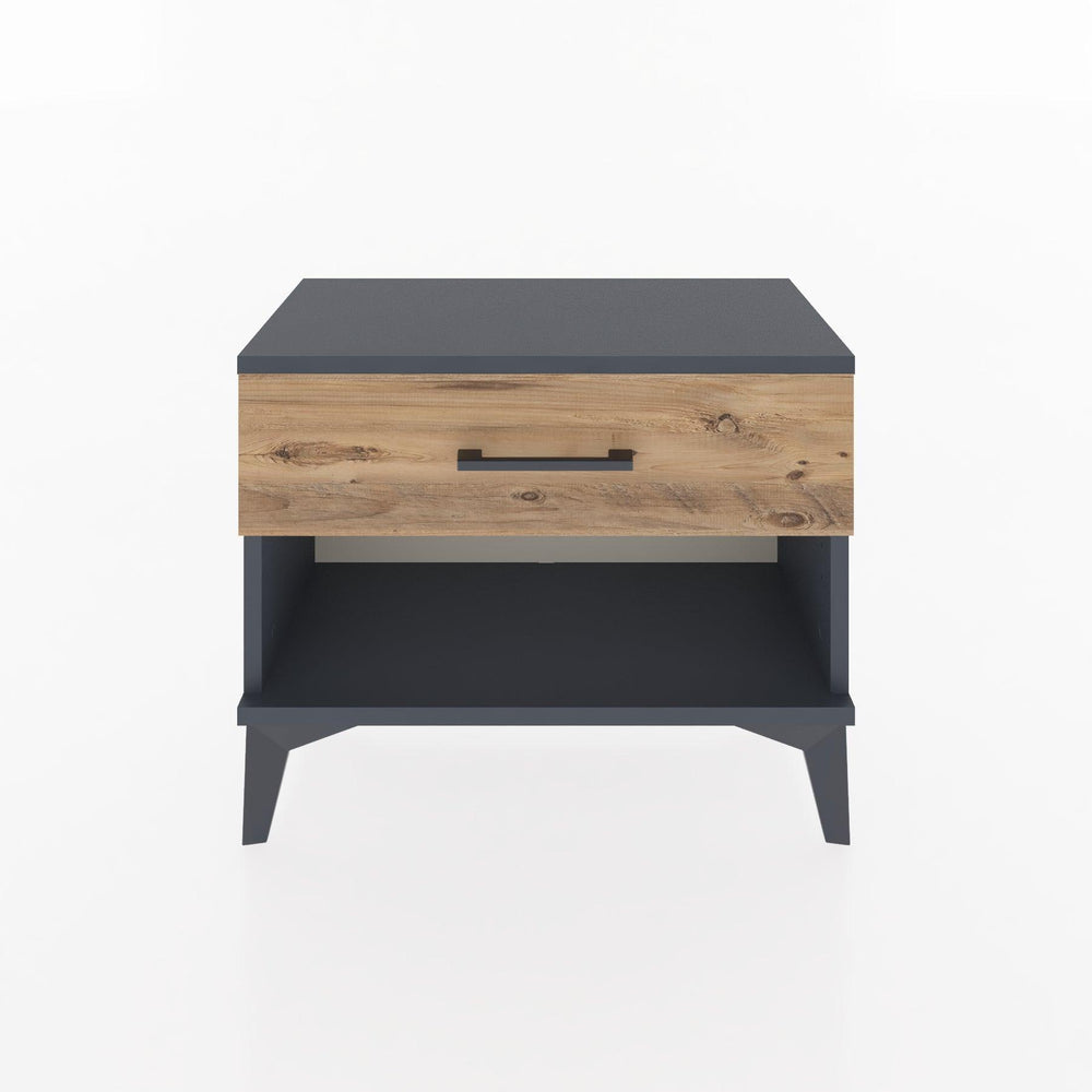 Woodntry Modular Nightstand Anthracite 60x30x36 cm with Drawers and Shelves CR3-2