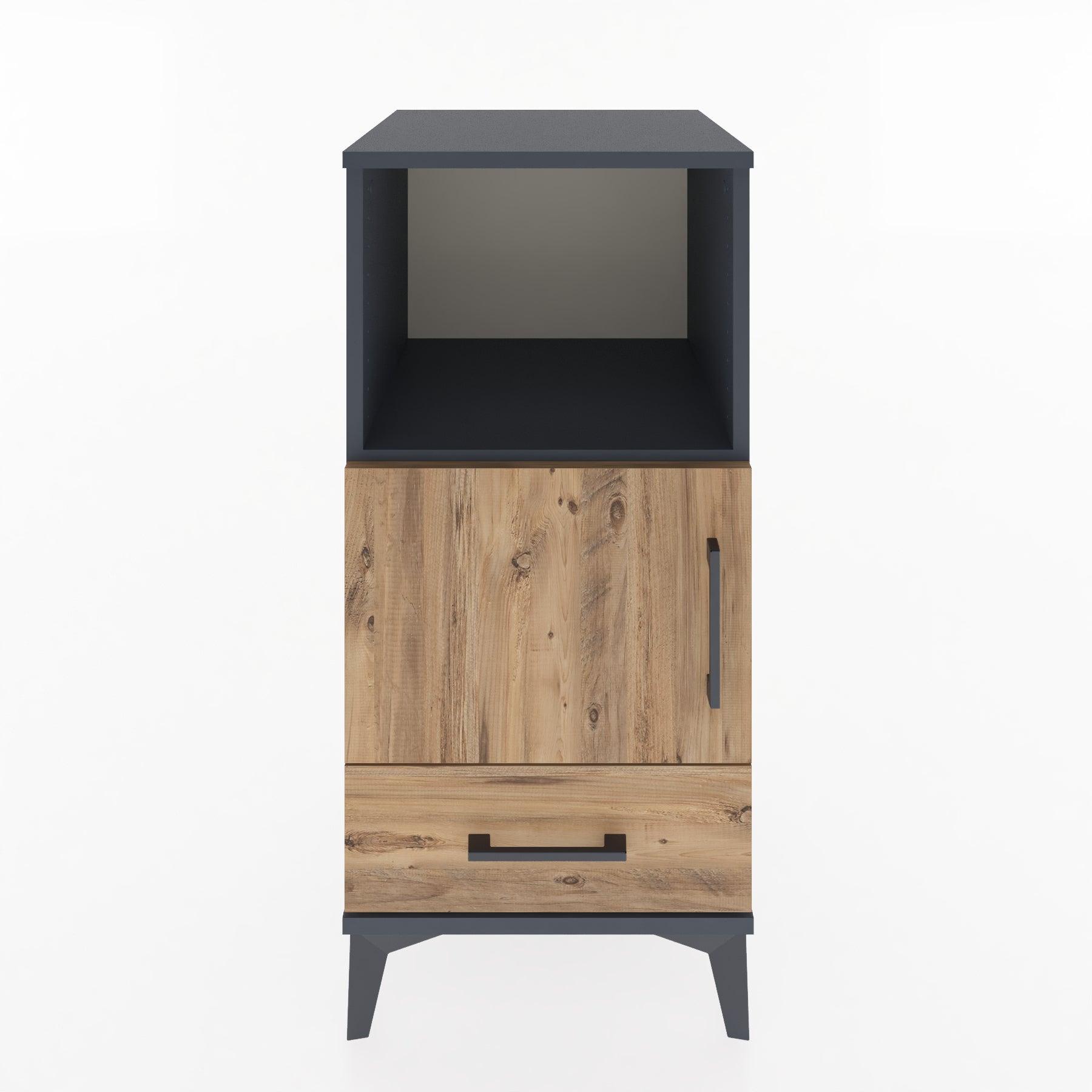 Woodntry Modular Nightstand Anthracite 44x44x84 cm Functional F47-2