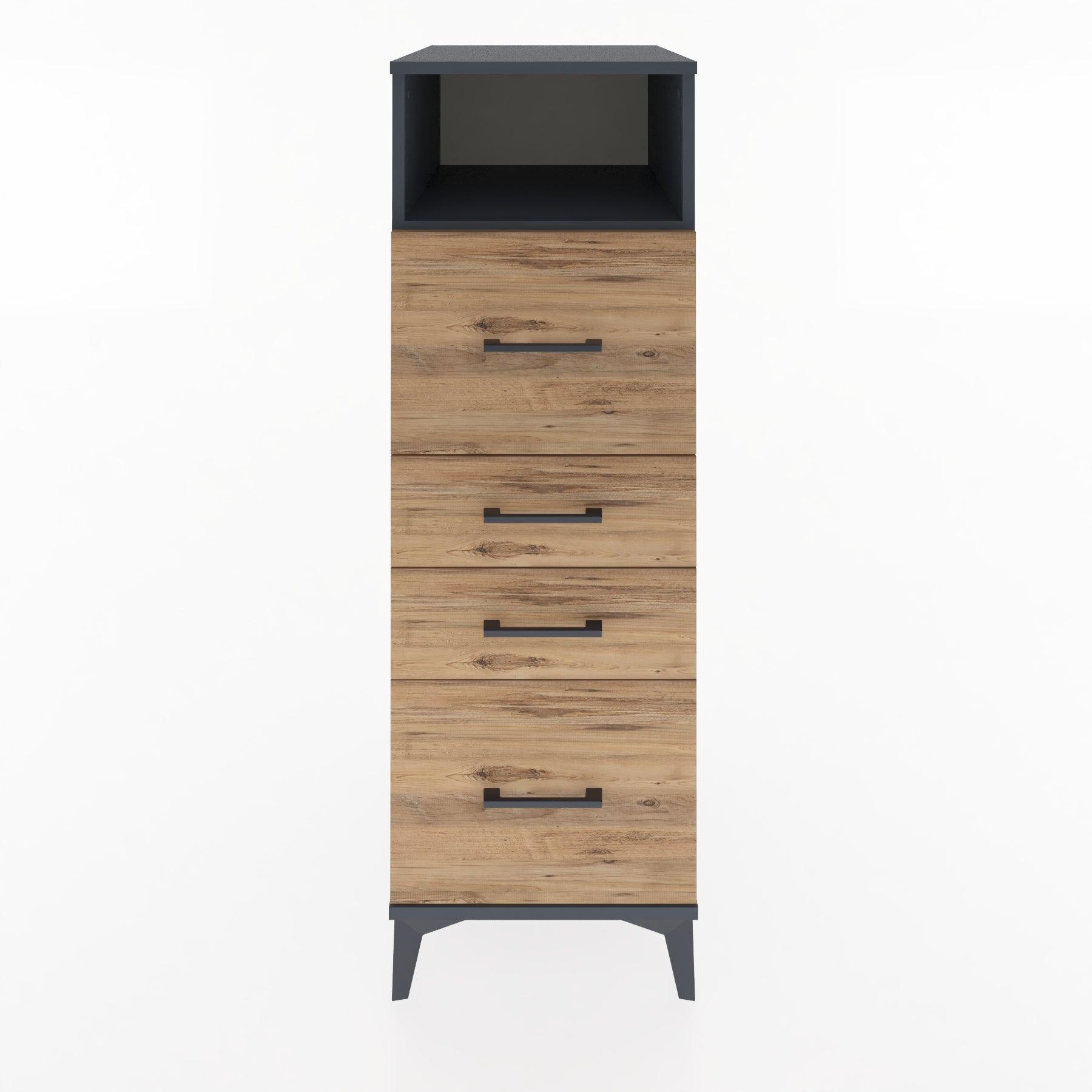 Woodntry Modular Cabinet Anthracite 44x30x122 cm with Drawers and Shelves CR103-2
